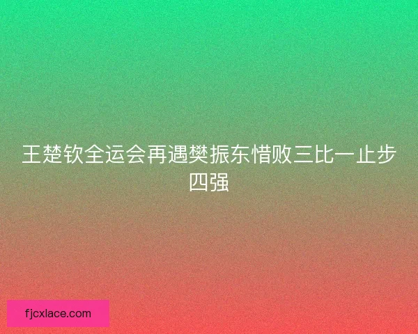 王楚钦全运会再遇樊振东惜败三比一止步四强